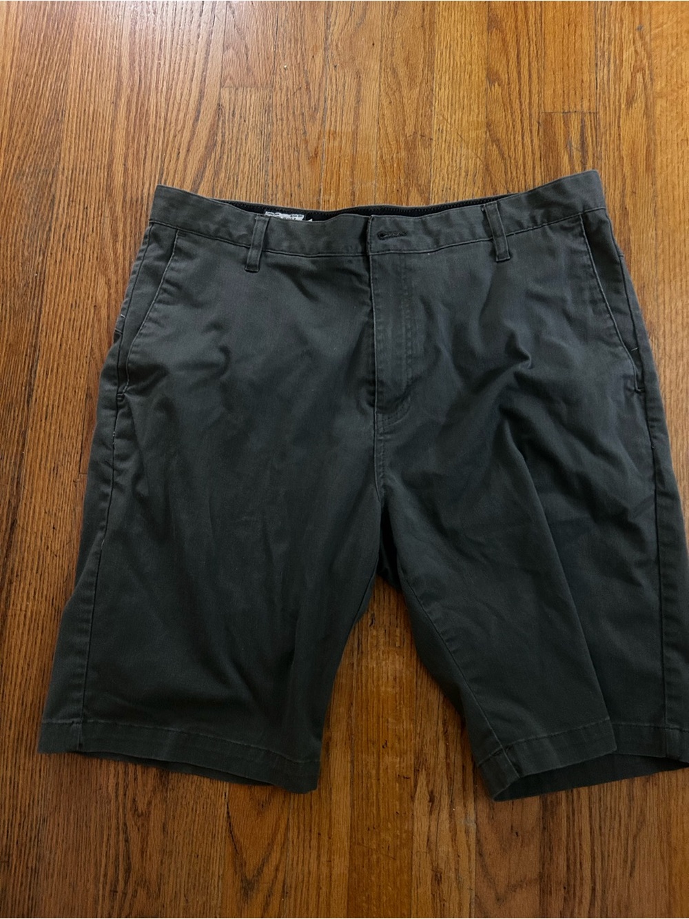 Volcom Men's Dark Charcoal Flat Front Shorts